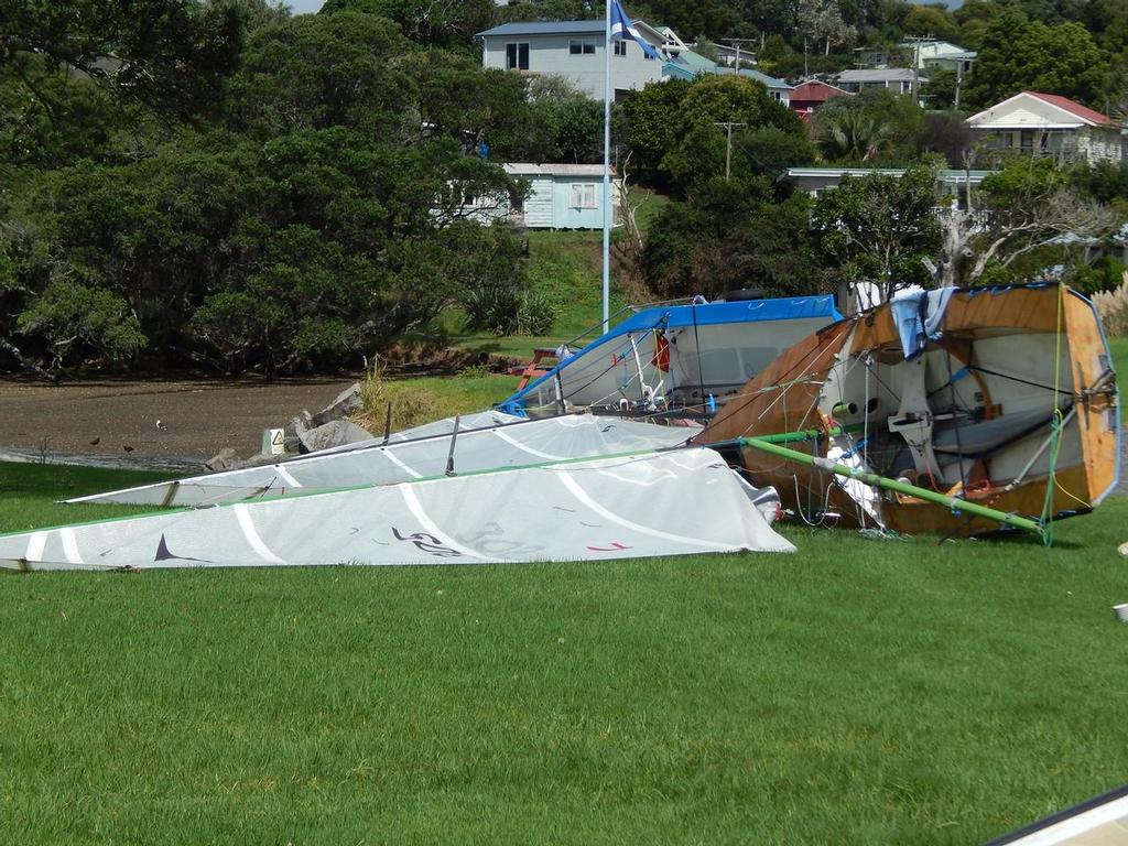 Comfortable rigging at the Whangarei Crusing Club Centreboard Base - 2016 Sanders Cup © Ruth WCC